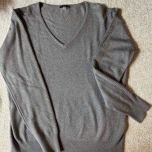 Women’s Milano grey embellished sweater size L.